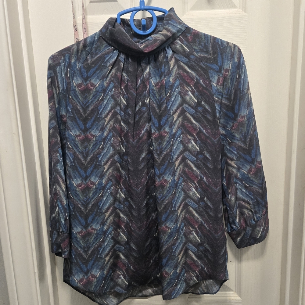 Thomas Pink Silk Top in Blue and Purple Size 6 NWT